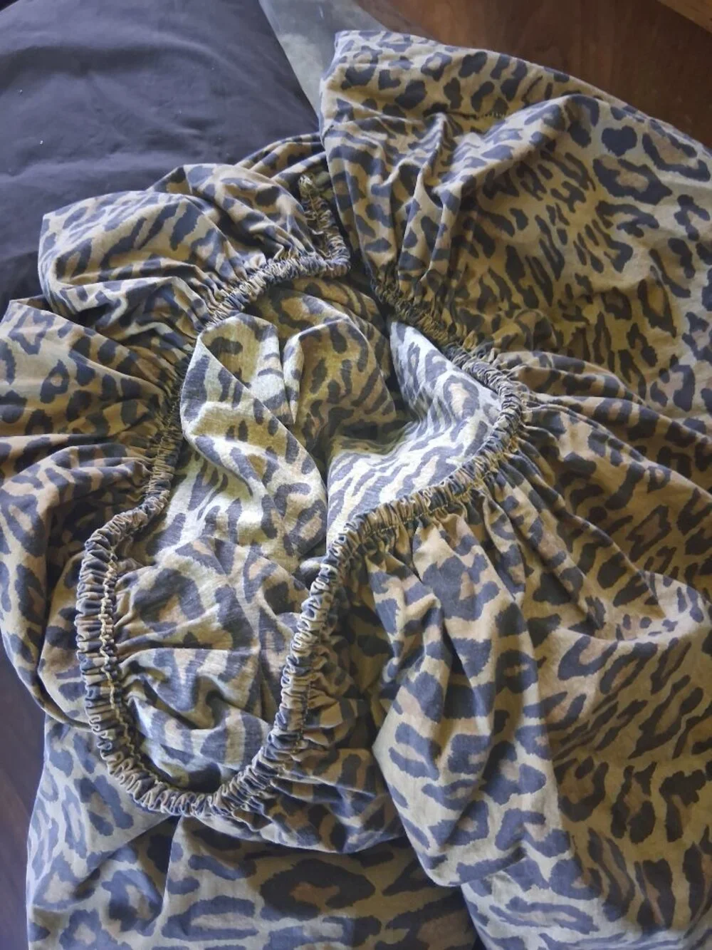 Ralph Lauren Aragon Leopard Queen Fitted Plus RL Chocolate Brown Flat Sheet Set